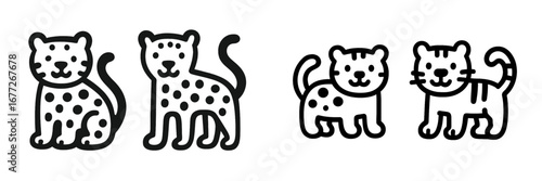 Two cartoon leopards with spots