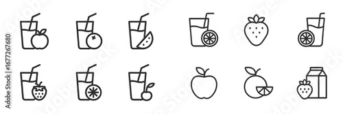 Fruit juice icons