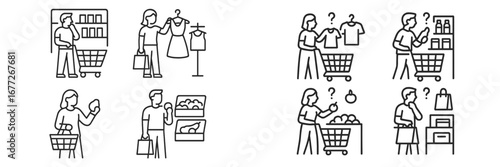 People making purchasing decisions in a store