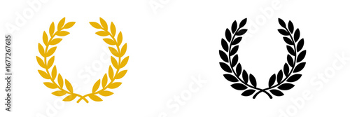 Golden Laurel Wreath Symbol