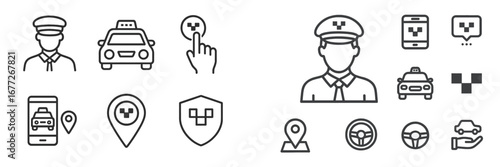 Taxi Service Icons and Symbols
