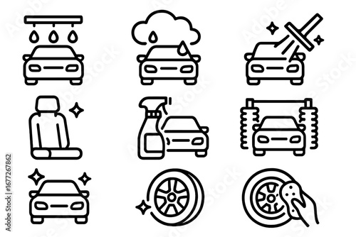 Car Wash and Detailing Icons