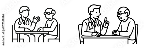 Doctor consulting with patient at desk