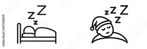 Sleep icons: bed and sleeping person