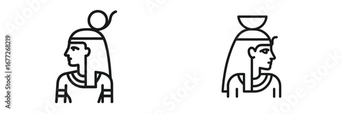 Ancient Egyptian Hieroglyphs of Gods