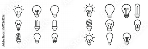 Collection of light bulb icons