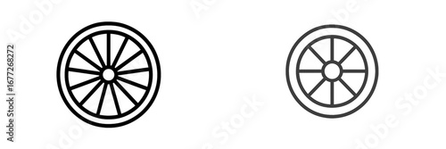 Simple line art of a Dharma wheel