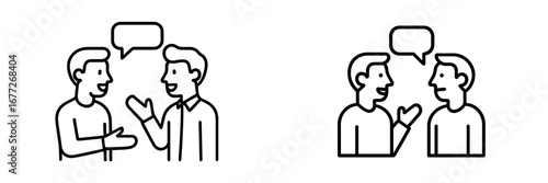 Two people talking with speech bubbles icon