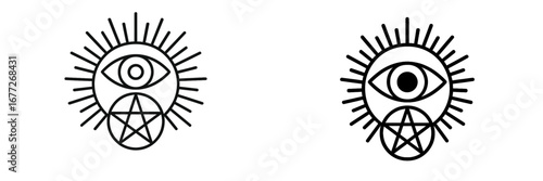 Mystical Eye and Pentagram Symbol