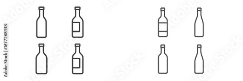 Set of Wine Bottles Icons