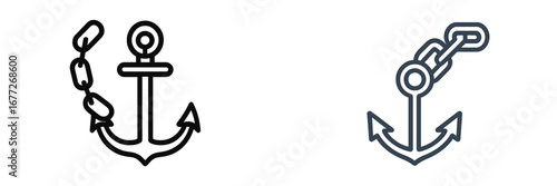 Anchor and Chain Icons