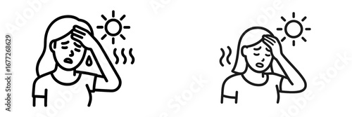 Woman feeling unwell from heat and sun exposure
