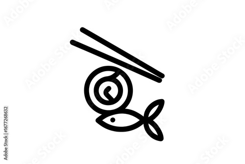 Sushi and chopsticks icon