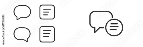 Chat bubble and document icons