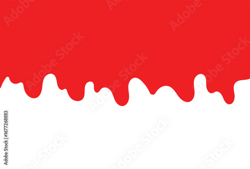 Stylized abstract of the Indonesian flag with a red paint drip, symbolically reflecting the current wave of nationwide protests
