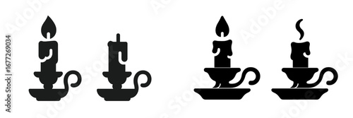 Candle icons with flame and smoke