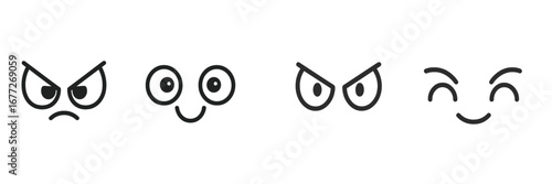 Set of cartoon eyes with different emotions
