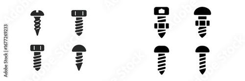 Collection of screws and bolts icons