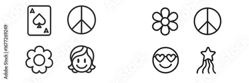 Collection of retro icons and symbols