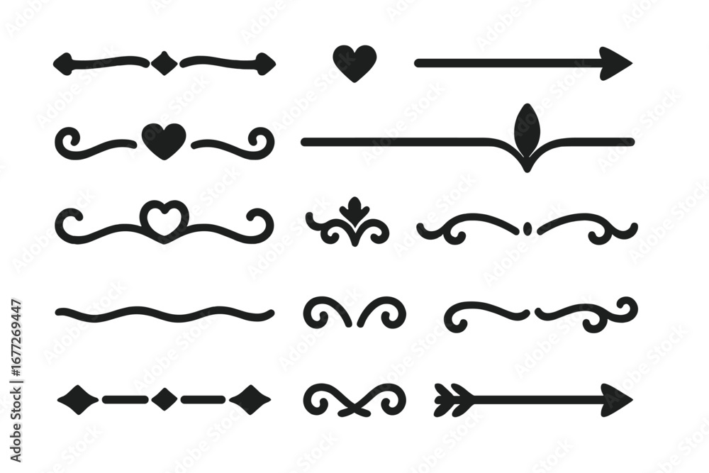 Fototapeta premium Collection of decorative ornamental dividers and elements