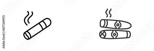Two cigars with smoke icon