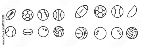 Collection of sport balls icons