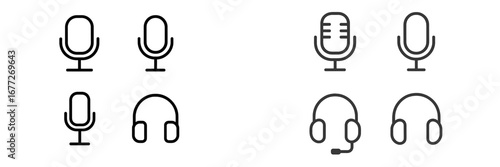 Microphone and headphone icons