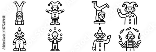 Circus performers icons