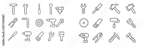 Collection of Hand Tools and Power Tools Icons