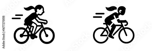 Stylized bicycle icon with gears and chain