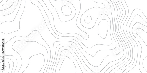 Abstract elevation mapping background with white paper surface and topographic contour line geography illustration

