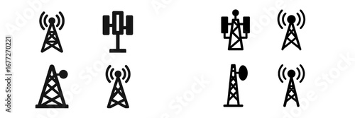 Cell tower and antenna icons