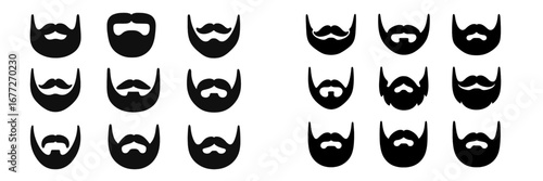 Collection of beard styles with mustaches