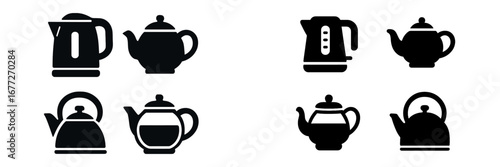 Collection of kettle and teapot icons