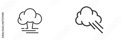 Cloud icons with rain and fog