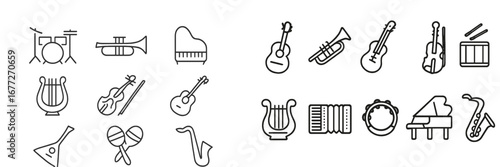 Collection of musical instrument icons