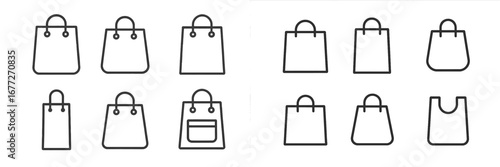 Collection of shopping bag icons