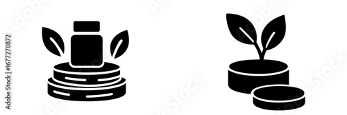 Abstract data growth and plant sprout concept