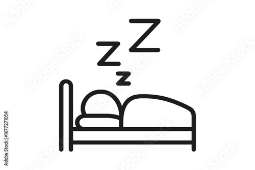 Person sleeping in bed with Zzz symbols