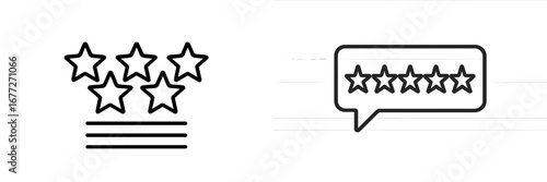 Customer feedback rating icons with stars