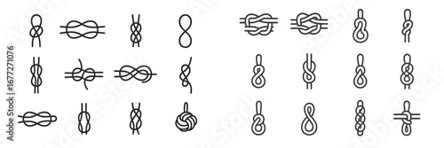 Collection of nautical and climbing knots illustrations