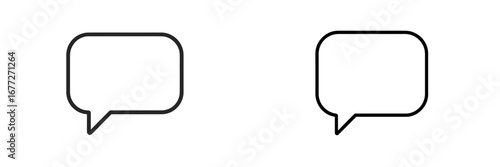 Two speech bubbles icon, outline and filled