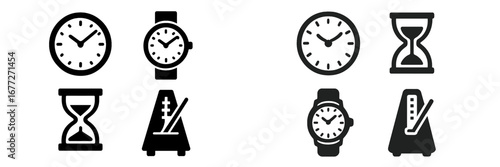 Collection of timekeeping devices icons
