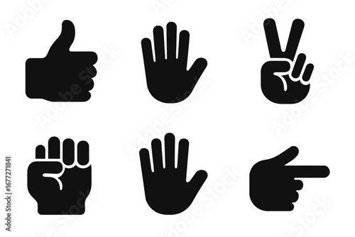 Collection of Hand Gestures Icons