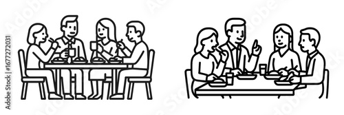 People eating at a table