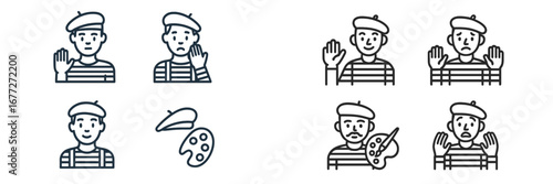 French Mime Artist Icons