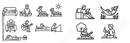 People relaxing and enjoying leisure activities