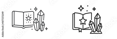 Magic Book and Crystals Icon