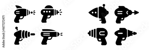 Retro ray guns icons