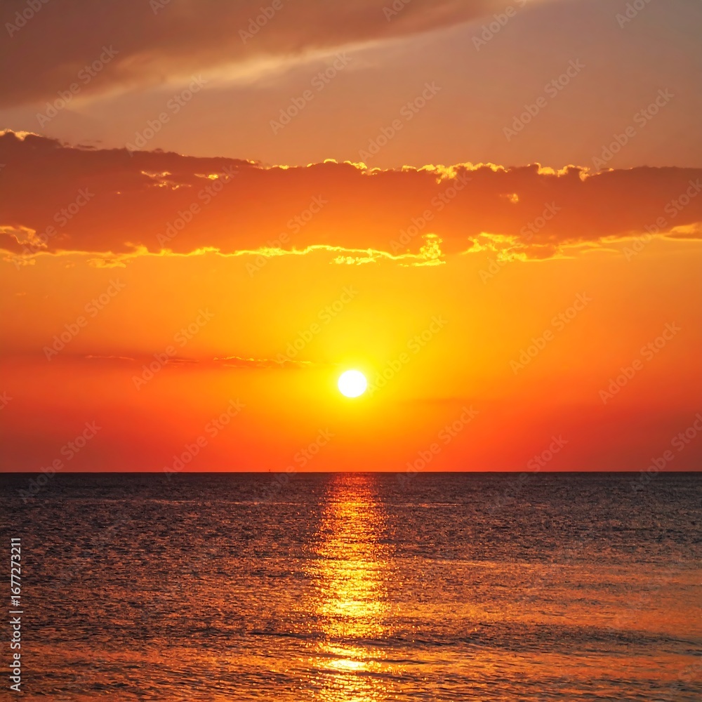 Obraz premium Dramatic sunset over the ocean